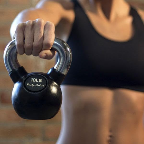Body-Solid Chrome Rubber Coat Kettlebells 5-80 Pounds