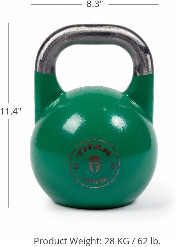 Titan Fitness Competition Kettlebell, Single Piece Casting, KG Markings, Full Body Workout