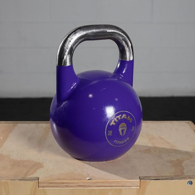Titan Fitness Competition Kettlebell, Single Piece Casting, KG Markings, Full Body Workout