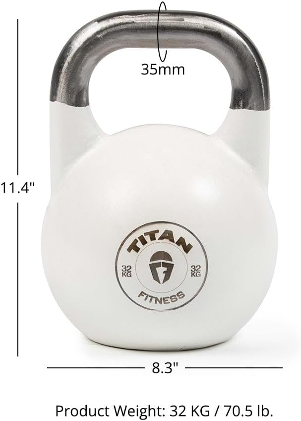 Titan Fitness Competition Kettlebell, Single Piece Casting, KG Markings, Full Body Workout