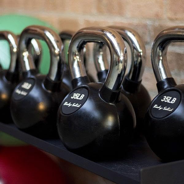 Body-Solid Chrome Rubber Coat Kettlebells 5-80 Pounds