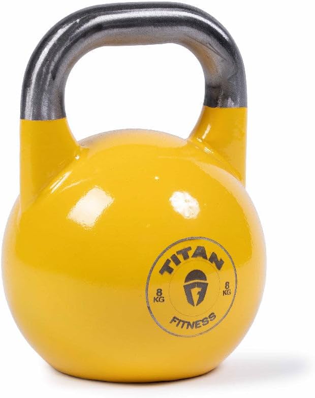 Titan Fitness Competition Kettlebell, Single Piece Casting, KG Markings, Full Body Workout