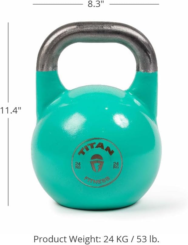 Titan Fitness Competition Kettlebell, Single Piece Casting, KG Markings, Full Body Workout