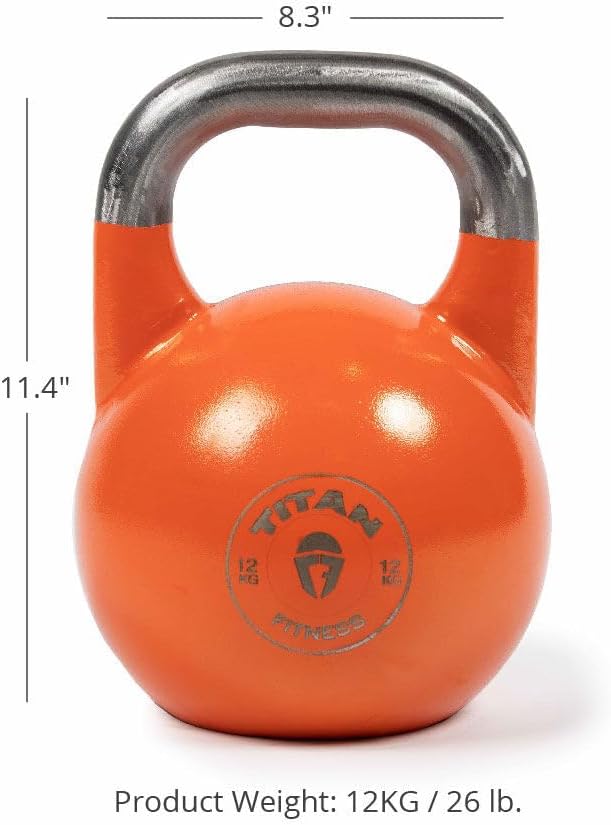 Titan Fitness Competition Kettlebell, Single Piece Casting, KG Markings, Full Body Workout