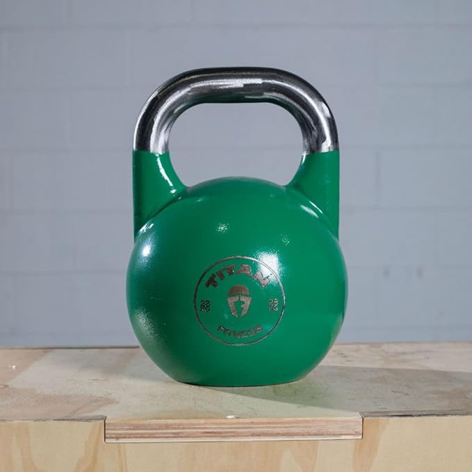 Titan Fitness Competition Kettlebell, Single Piece Casting, KG Markings, Full Body Workout