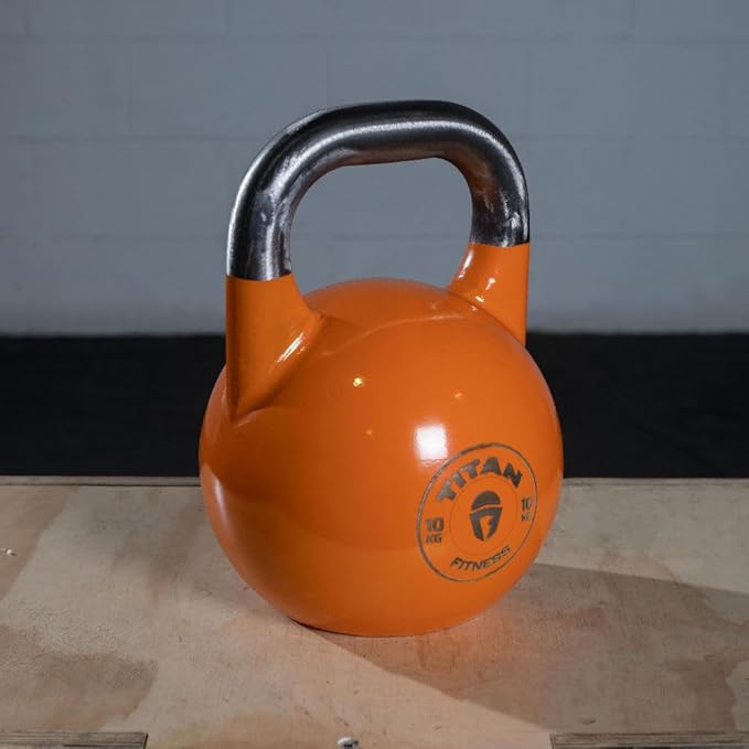 Titan Fitness Competition Kettlebell, Single Piece Casting, KG Markings, Full Body Workout