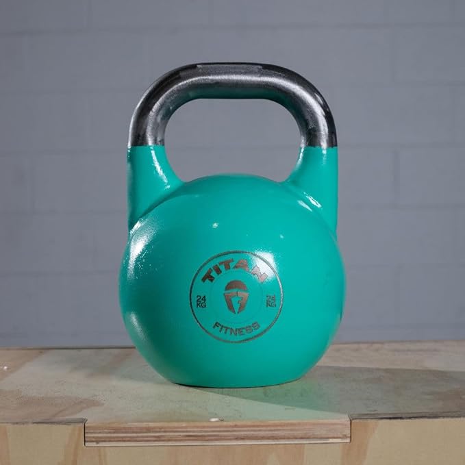Titan Fitness Competition Kettlebell, Single Piece Casting, KG Markings, Full Body Workout