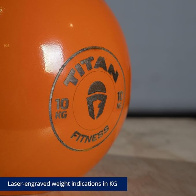 Titan Fitness Competition Kettlebell, Single Piece Casting, KG Markings, Full Body Workout