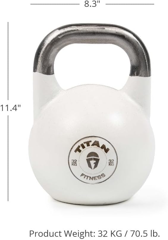 Titan Fitness Competition Kettlebell, Single Piece Casting, KG Markings, Full Body Workout
