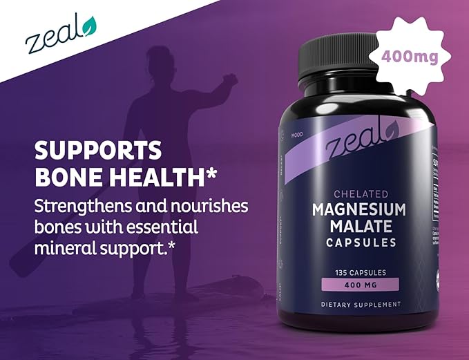 Zeal Premium Chelated Magnesium Malate (400mg | 135 Capsules)
