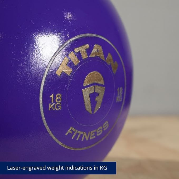 Titan Fitness Competition Kettlebell, Single Piece Casting, KG Markings, Full Body Workout