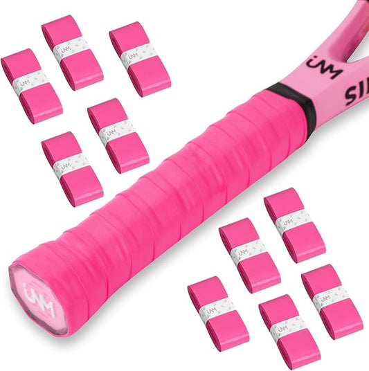 10 Pack Tennis Racket Grip Tape, Anti-Slip Tennis Overgrip, Precut Sweat-Absorbing Tennis Grip for Badminton, Pickleball, Tennis