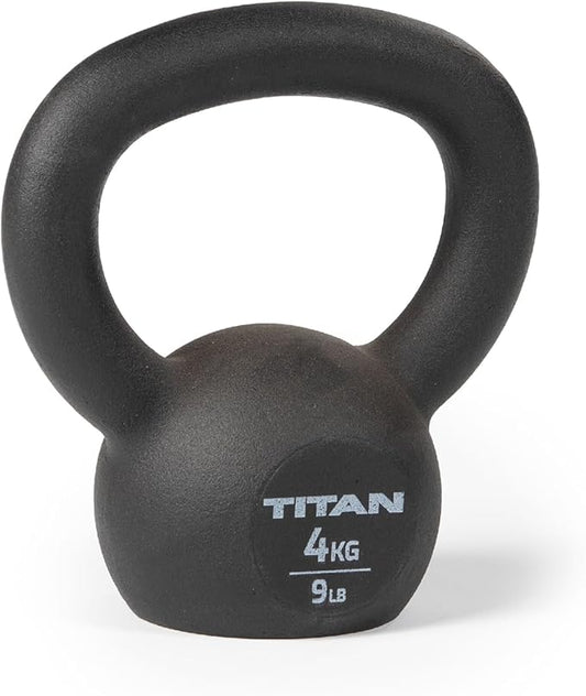 Titan Fitness Cast Iron Kettlebell, Single Piece Casting, KG and LB Markings, Full Body Workout