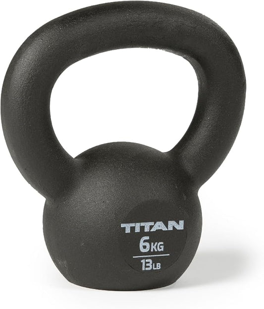 Titan Fitness Cast Iron Kettlebell, Single Piece Casting, KG and LB Markings, Full Body Workout