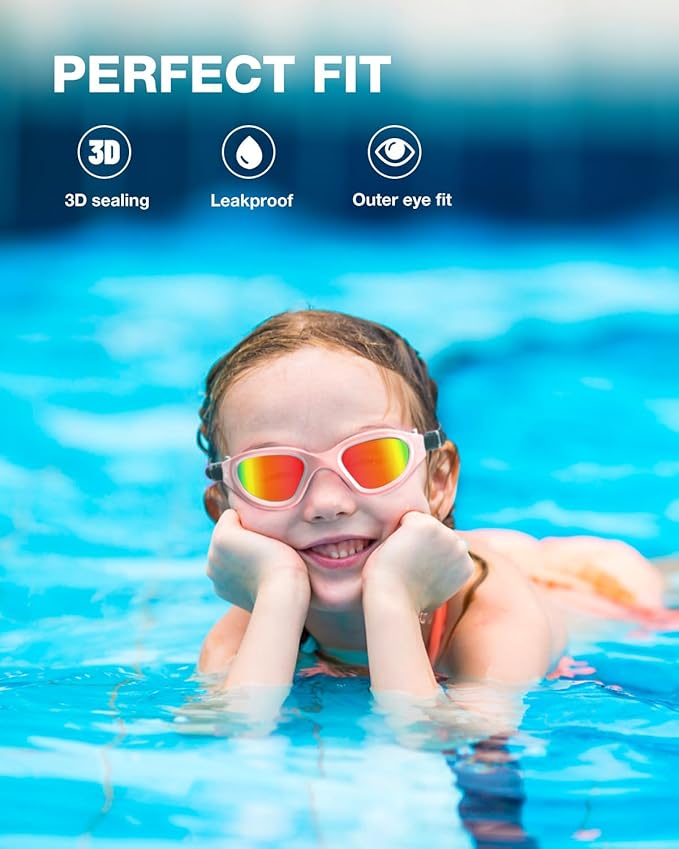 ZIONOR Kids Swim Goggles, G1MINI SE Anti-Fog Swimming Goggles for Kid Child 6-14