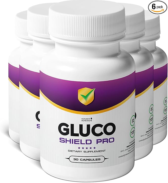 GlucoShield Pro - Natural Supplement with Vitamins B1, B2, B6, Magnesium, Zinc & Calcium | Non-GMO, Stimulant-Free, Easy-to-Take | Made in The USA, GMP-Certified | 30 Capsules, 6 Month Supply