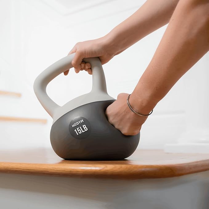 WeGym Soft Kettlebells with Cushioned Impact-Resistant Base and Anti-Slip, Wide-Grip Handle for Home Workouts, Weightlifting, and Full Body Strength Training