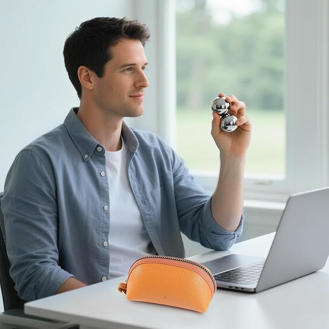 1.5-inch Stainless Steel Chiming Baoding Balls - Hand Exercise Balls for Meditation, Stress Relief, Suitable for Home, Office and Travel (1.5inch)