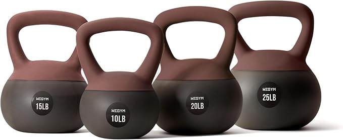 WeGym Soft Kettlebells with Cushioned Impact-Resistant Base and Anti-Slip, Wide-Grip Handle for Home Workouts, Weightlifting, and Full Body Strength Training