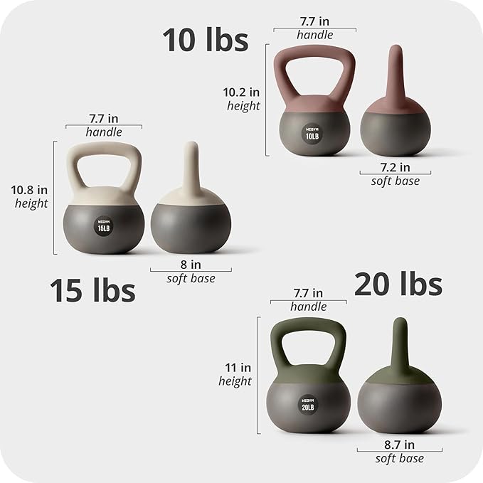 WeGym Soft Kettlebells with Cushioned Impact-Resistant Base and Anti-Slip, Wide-Grip Handle for Home Workouts, Weightlifting, and Full Body Strength Training