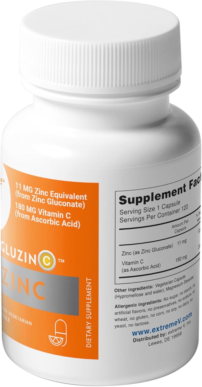 Zinc MG11 + VC | Immune-Friendly Daily Supplement - 11MG Zinc Plus 180MG Vitamin C – (2 Bottles, 240 Vegetarian Capsules)