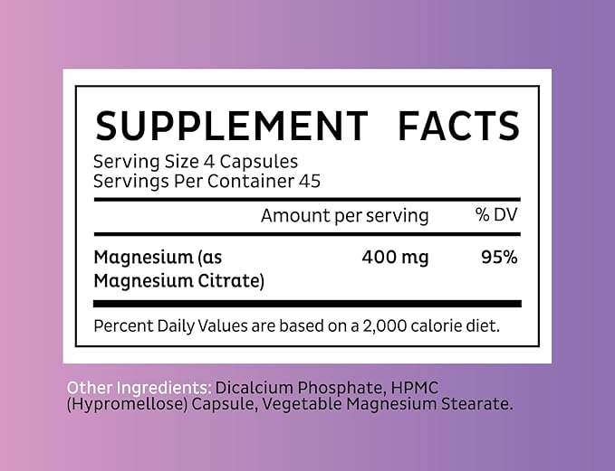 Zeal Premium Chelated Magnesium Citrate (400mg | 180 Capsules)