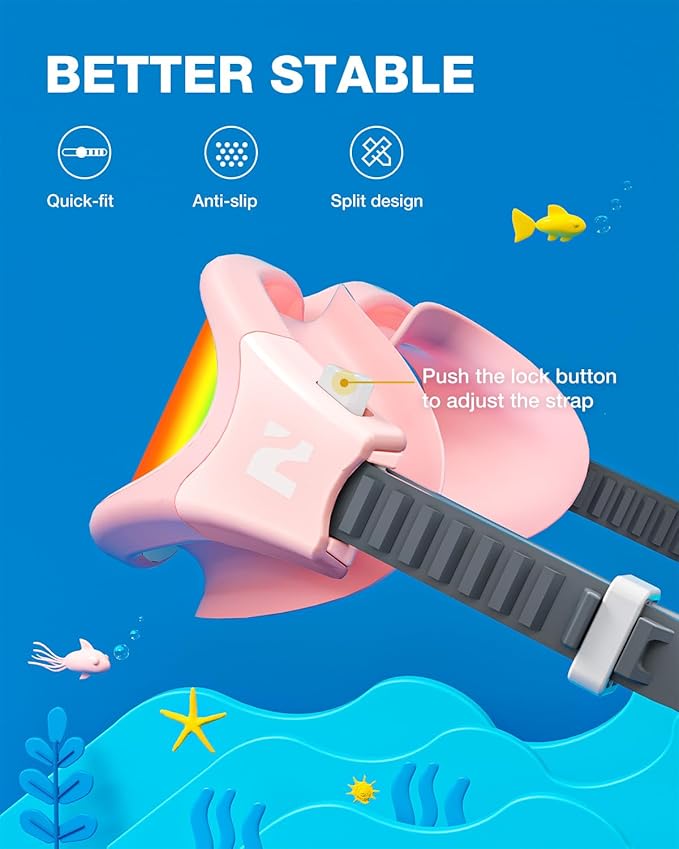 ZIONOR Kids Swim Goggles, G1MINI SE Anti-Fog Swimming Goggles for Kid Child 6-14