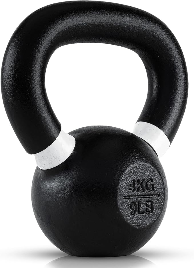 Rage Fitness Single Cast Iron Kettlebell | Powder Coated - Wide Handle Weights for Core & Glute Workouts; Swings, Squats, Deadlifts; Strength, Endurance & Flexibility for Men & Women