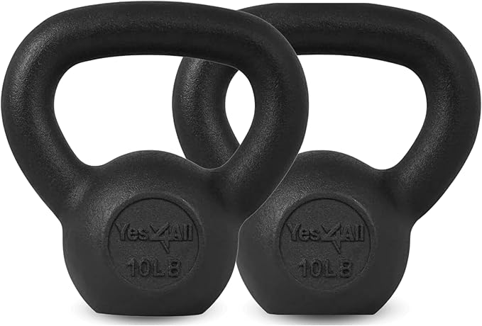 Yes4All 5-80 lbs Cast Iron Kettlebell for Dumbbell Weights Exercises, Gym, Full Body Home Workout Equipment, Push up, Grip and Strength Training