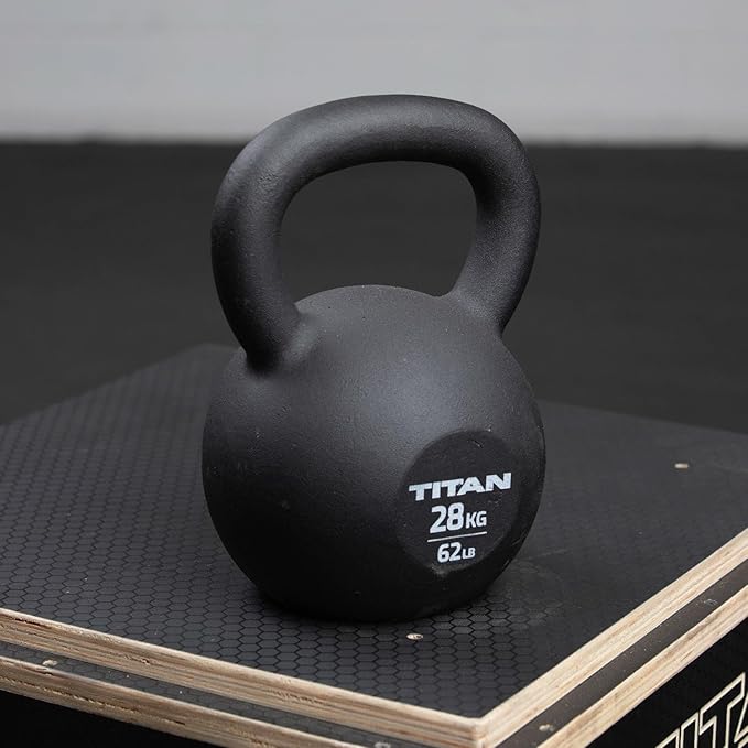 Titan Fitness Cast Iron Kettlebell, Single Piece Casting, KG and LB Markings, Full Body Workout
