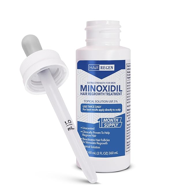 Advanced 5% Minoxidil For Men Hair Regrowth Treatment for Thinning Hair - Hair Loss for Men - 1 Month Supply, Minoxidil Topical Solution So Thicker Fuller Hair Keeps Growing Amazing Results