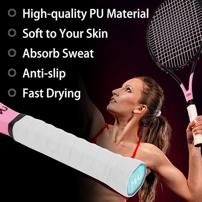 10 Pack Tennis Racket Grip Tape, Anti-Slip Tennis Overgrip, Precut Sweat-Absorbing Tennis Grip for Badminton, Pickleball, Tennis