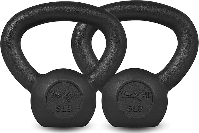 Yes4All 5-80 lbs Cast Iron Kettlebell for Dumbbell Weights Exercises, Gym, Full Body Home Workout Equipment, Push up, Grip and Strength Training