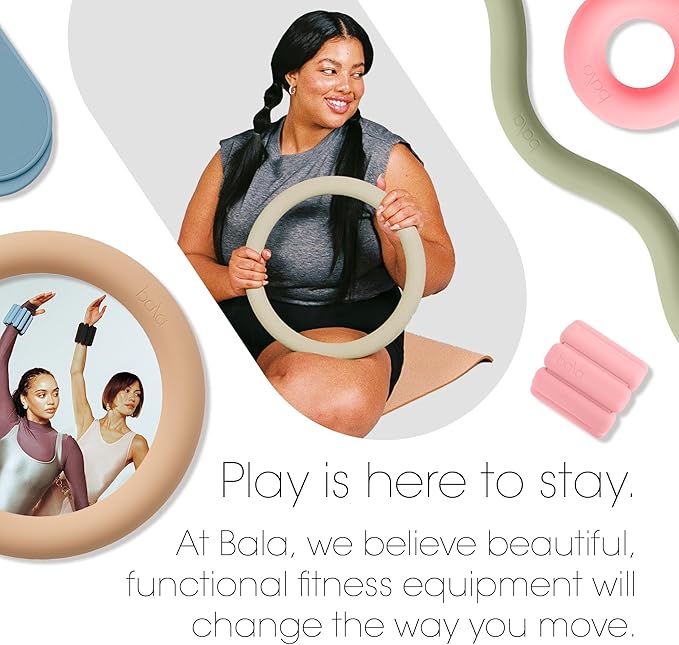 Bala Power Ring, 2-in-1 Kettlebell & Dumbbell, 10lb - Full Body Home Gym Workout Equipment for Strength Training, HIIT, Pilates, & Aerobics Exercises - Fitness Equipment for Working Out