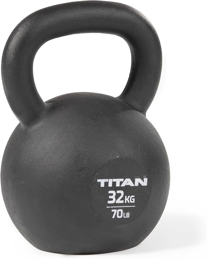 Titan Fitness Cast Iron Kettlebell, Single Piece Casting, KG and LB Markings, Full Body Workout