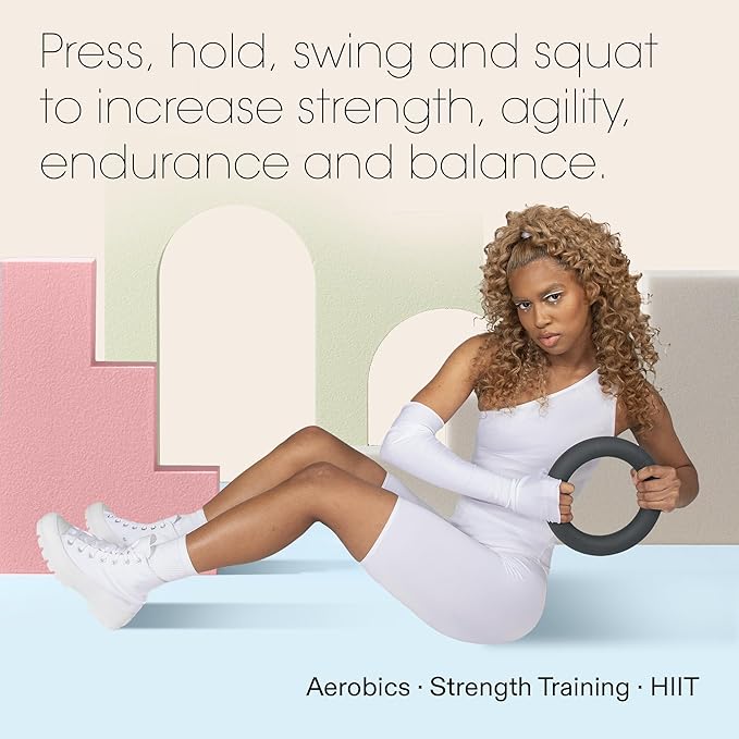 Bala Power Ring, 2-in-1 Kettlebell & Dumbbell, 10lb - Full Body Home Gym Workout Equipment for Strength Training, HIIT, Pilates, & Aerobics Exercises - Fitness Equipment for Working Out