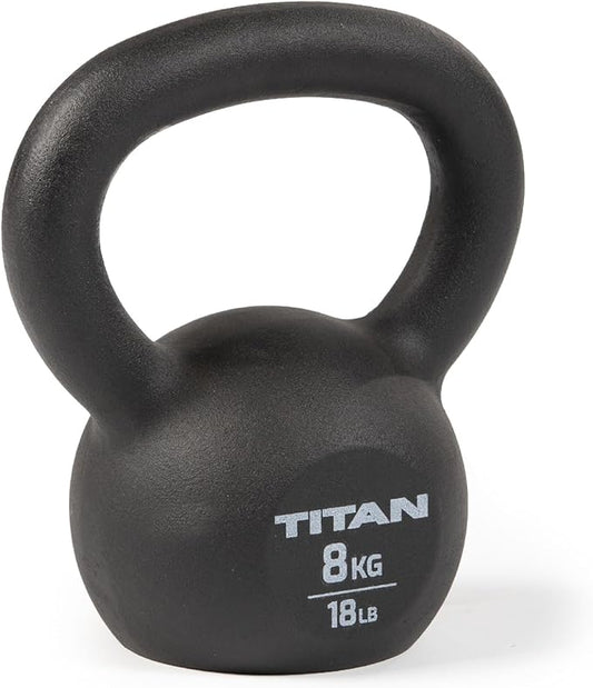 Titan Fitness Cast Iron Kettlebell, Single Piece Casting, KG and LB Markings, Full Body Workout