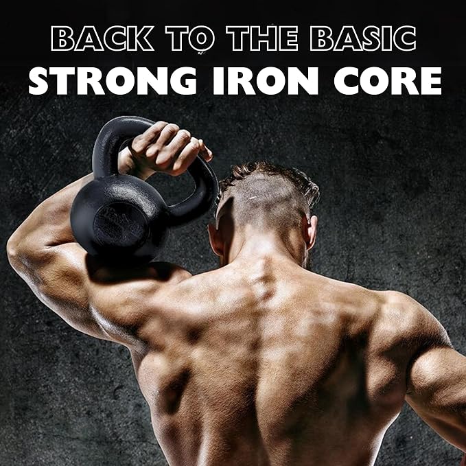 Yes4All 5-80 lbs Cast Iron Kettlebell for Dumbbell Weights Exercises, Gym, Full Body Home Workout Equipment, Push up, Grip and Strength Training