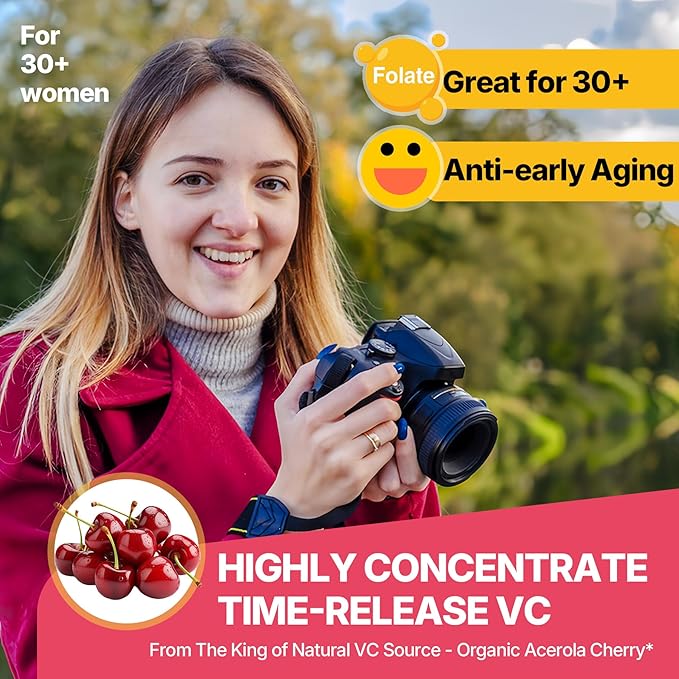 Liposomal Vitamin C 1000mg + D3 5000IU + Zinc Gummies, Elderberry Echinacea for Immune, Folate, Hyaluronic Acid, Copper, VE for Beauty, CoQ10 Energy, Overall Health, Sugar Free, Chewable, Natural