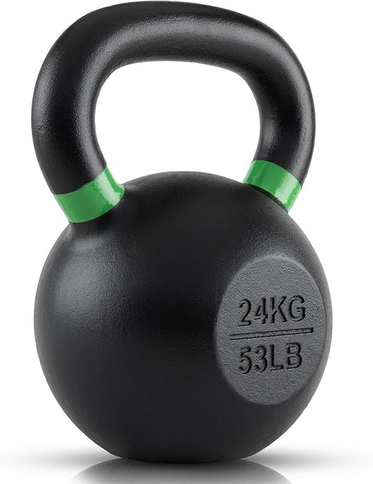 Rage Fitness Single Cast Iron Kettlebell | Powder Coated - Wide Handle Weights for Core & Glute Workouts; Swings, Squats, Deadlifts; Strength, Endurance & Flexibility for Men & Women