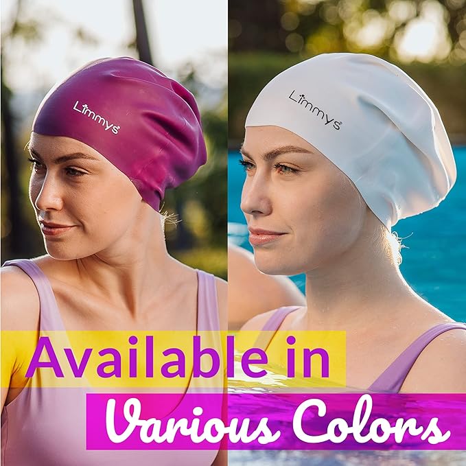 Limmys Premium Swim Cap for Women with Long Hair – Soft Silicone Swimming Cap for Women – Comfortable, Extra Room Fit, Chlorine Resistant & Hypoallergenic – Trusted by Swimmers Worldwide