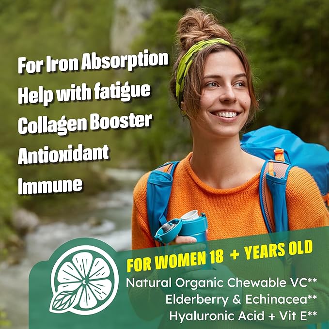 Liposomal Vitamin C 1000mg + D3 5000IU + Zinc Gummies, Elderberry Echinacea for Immune, Folate, Hyaluronic Acid, Copper, VE for Beauty, CoQ10 Energy, Overall Health, Sugar Free, Chewable, Natural