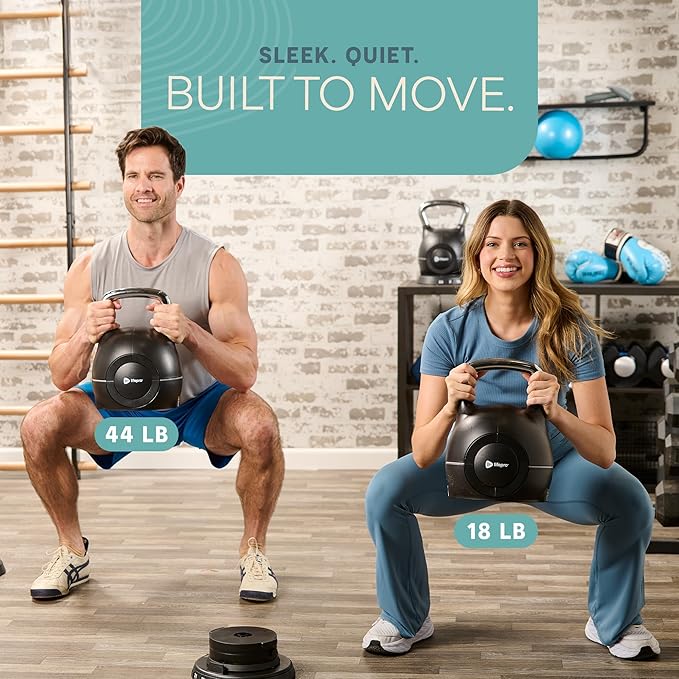 Lifepro Adjustable Kettlebell - 7in1 Kettlebells Weight with Quick-Select Dial & Safety Lock – Choose 22.5 lb or 44 lb – Compact Space Saving for Strength Training & Full Body Workouts