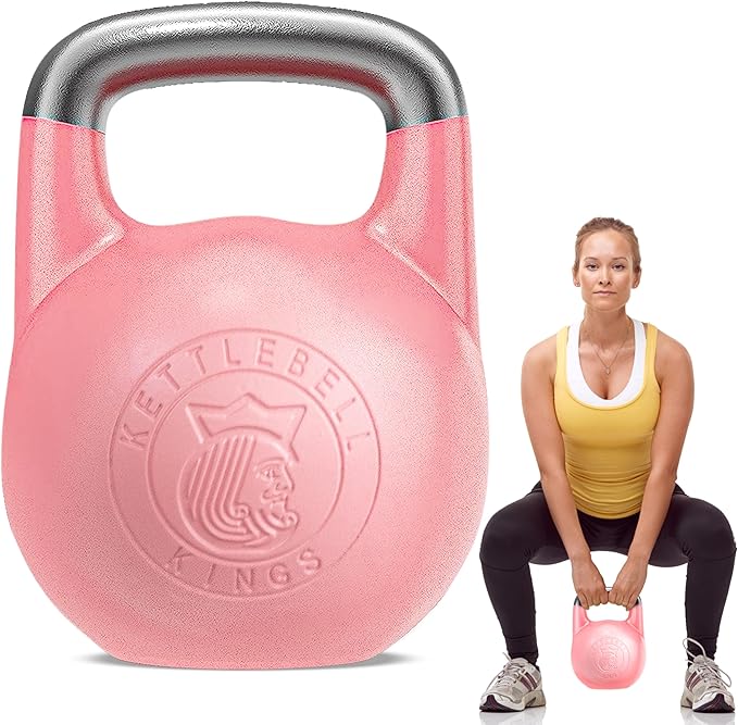 Kettlebell Kings Competition Kettlebells Weight (35mm handle) 8-48 KG | Hand weights Workout Gym Equipment & Strength training sets for Women & Men for Home Gym | Suitable for High Repetition Workouts