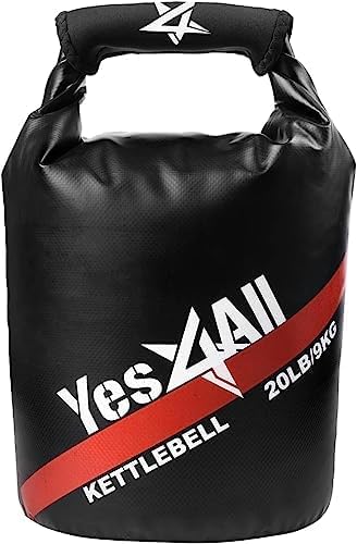 Yes4All Powder Coated Kettlebell, Cast Iron Core Kettlebells with Non-Slip Handle & Flat Bottom for Conditioning, Heavy Duty for Strength Training, 9lb to 71lb - Single & Pair