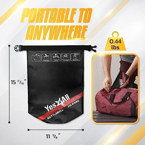 Yes4All Powder Coated Kettlebell, Cast Iron Core Kettlebells with Non-Slip Handle & Flat Bottom for Conditioning, Heavy Duty for Strength Training, 9lb to 71lb - Single & Pair