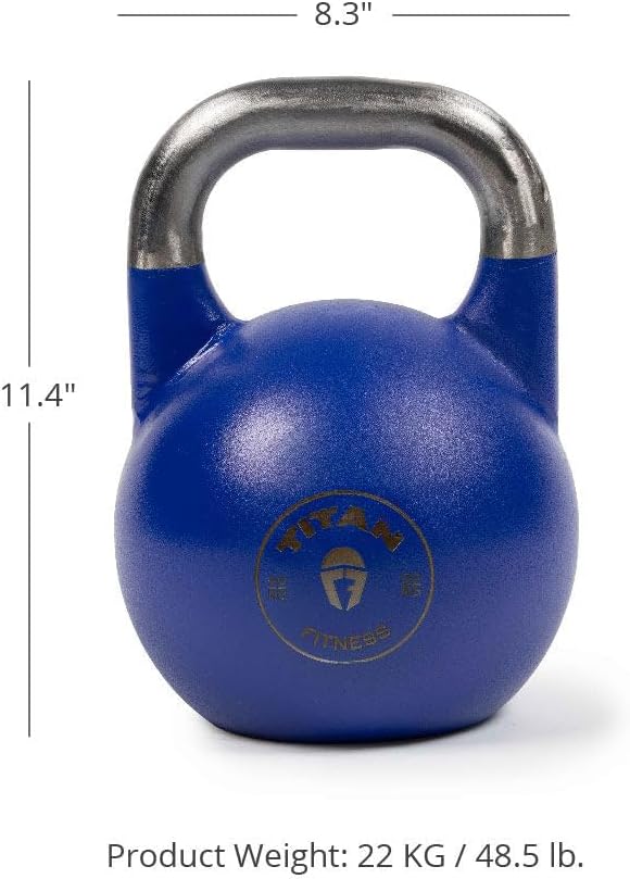 Titan Fitness Competition Kettlebell, Single Piece Casting, KG Markings, Full Body Workout