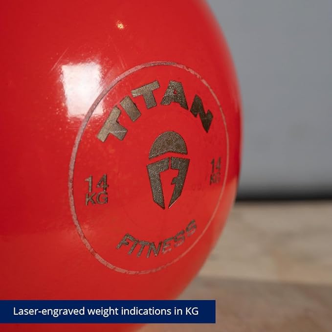 Titan Fitness Competition Kettlebell, Single Piece Casting, KG Markings, Full Body Workout