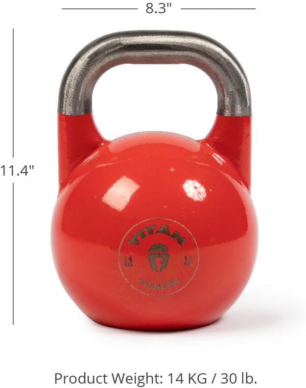 Titan Fitness Competition Kettlebell, Single Piece Casting, KG Markings, Full Body Workout