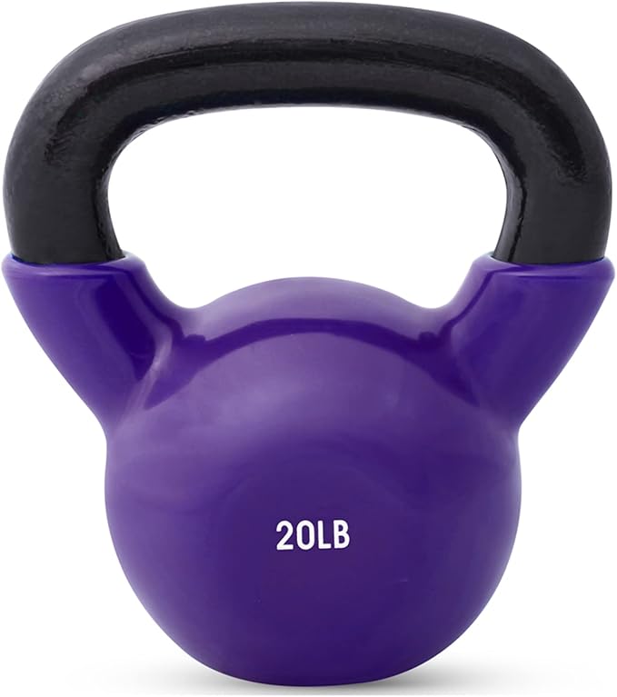 JFIT Kettlebell Weights Vinyl Coated Iron, 20 LB